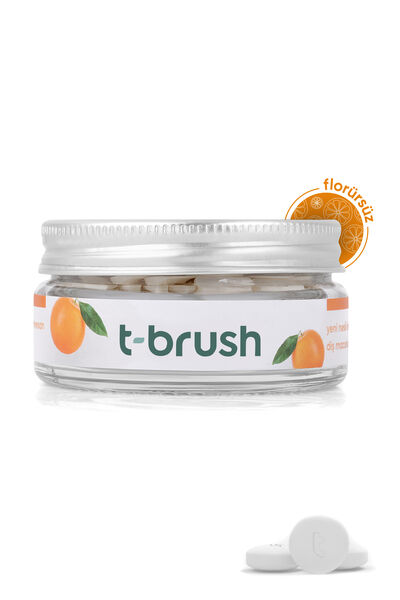 T-Brush Toothpaste Tablet, Orange Flavored (Fluoride free)