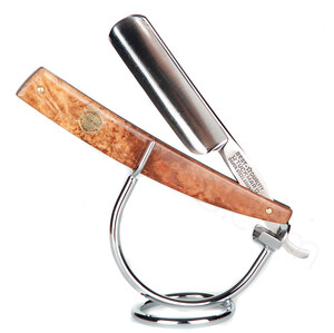 Tuckmantel & Martin Tuckmar 196 Straight Razor, Arbutus Burlwood - Thumbnail