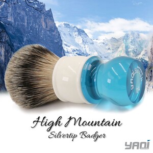 Yaqi Aqua High Mountain Silvertip Badger Shaving Brush - 4