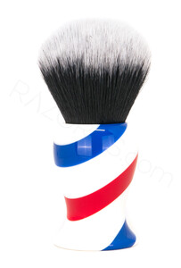 Yaqi Barber Pole Tuxedo Synthetic Shaving Brush - Thumbnail