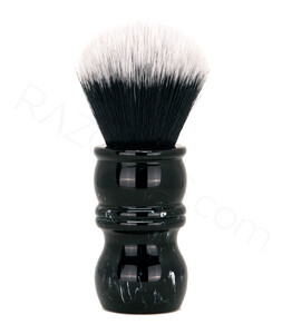 Yaqi Black Marble Tuxedo Synthetic Shaving Brush - Thumbnail