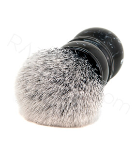 Yaqi Black Marble Tuxedo Synthetic Shaving Brush - Thumbnail