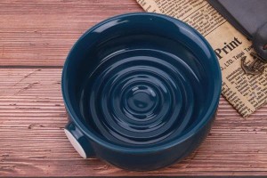 Yaqi Ceramic Shaving Bowl, Dark Blue - Thumbnail