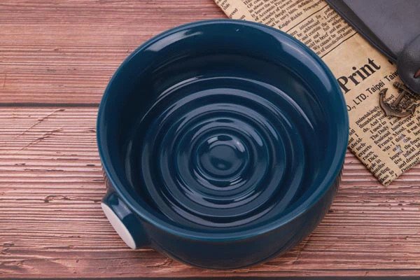 Yaqi Ceramic Shaving Bowl, Dark Blue