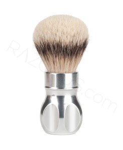 YAQI Brush - Yaqi Gemini Silvertip Badger Shaving Brush, Polished Chrome