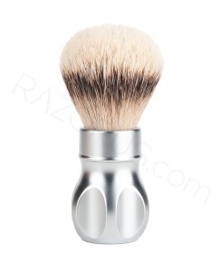 YAQI Brush - Yaqi Gemini Silvertip Badger Tıraş Fırçası, Mat Krom