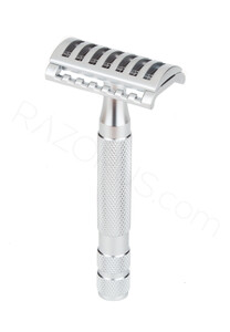 Yaqi Knight Helmet DE Safety Razor, Matte Chrome - Thumbnail