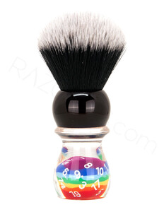 Yaqi Lucky Dice Tuxedo Synthetic Shaving Brush - Thumbnail