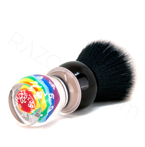 Yaqi Lucky Dice Tuxedo Synthetic Shaving Brush - Thumbnail