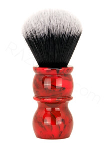 Yaqi Red Marble-24 Tuxedo Synthetic Shaving Brush - Thumbnail