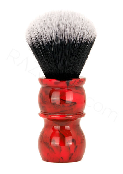 Yaqi Red Marble-24 Tuxedo Synthetic Shaving Brush