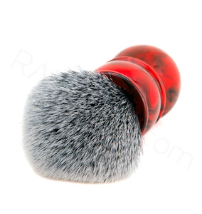 Yaqi Red Marble-24 Tuxedo Synthetic Shaving Brush - Thumbnail