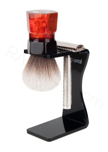 Yaqi Shaving Brush & Safety Razor Stand, Black - Thumbnail