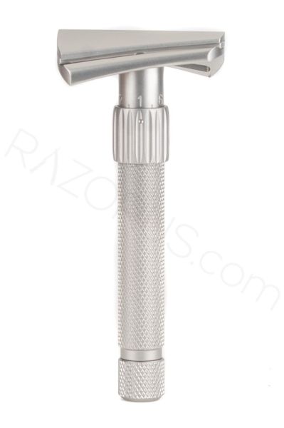 Yaqi Torqx Stainless Steel Slant Adjustable Double Edge Safety Razor, Matte