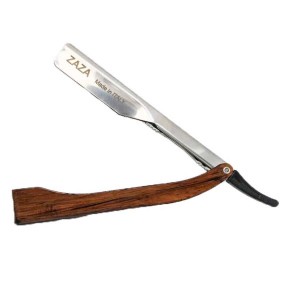 Zaza Focus R21 Color Shavette Straight Razor, Faux Wood - Thumbnail