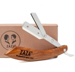 Zaza Shavette Straight Razor, Wood Handle - Thumbnail