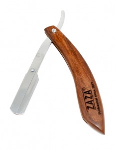 Zaza Shavette Straight Razor, Wood Handle - Thumbnail