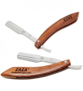 Zaza Shavette Straight Razor, Wood Handle - Thumbnail